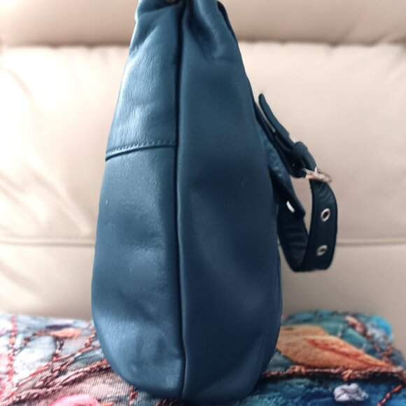 LIKE NEW 💥 STONE MOUNTAIN TEAL BLUE HOBO SHOULDER BAG 💥 BEAUTIFUL! - Picture 5 of 15
